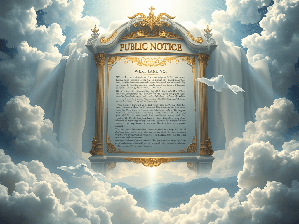 Public notice to the Universe-step 2 Ecclesiastical deed&nbsp;poll